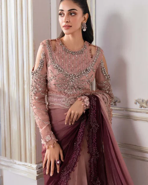 Unstitched Embroidered Chiffon Saree | BD-3001