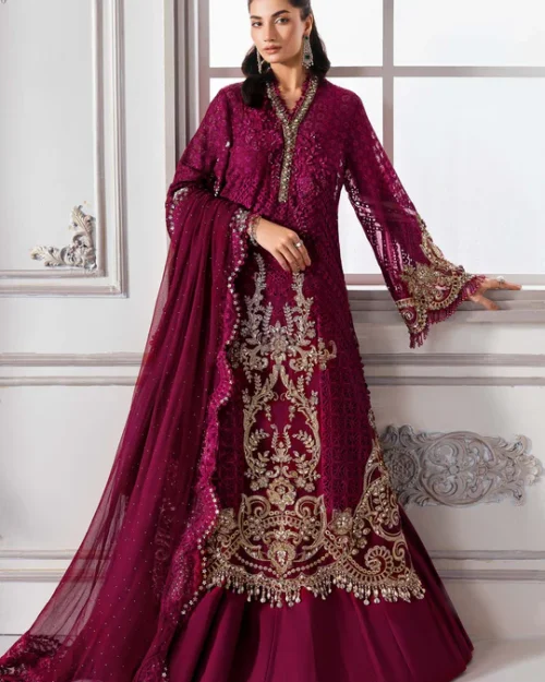 3 Piece Unstitched Embroidered Chiffon Suit | BD-3003